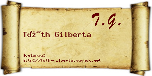 Tóth Gilberta névjegykártya